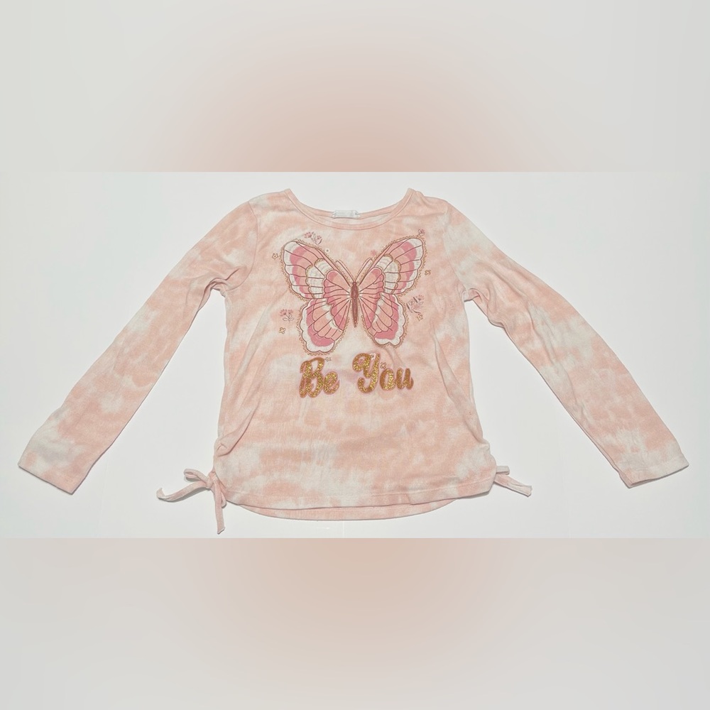 Beautees Pink Long Sleeve Crop Top Style Shirt Youth XL